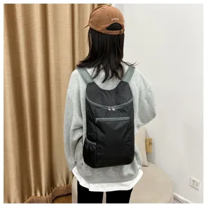 Lightweight foldable casual backpack travel daypack black sports outdoor rucksack