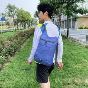 Mochila plegable de aire libre deporte ocio viaje ligera azul bolsa escolar para libros
