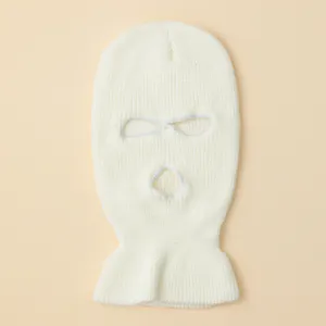 Pasamontañas Cálido de Invierno Máscara de Esquí de Punto 3 Agujeros Cubierta Facial Completa Cuello Protector Gorra de Ciclismo Para Hombres Mujeres