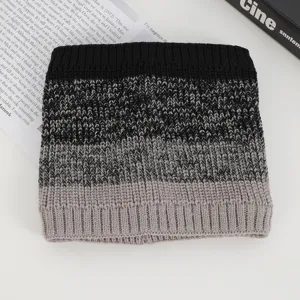 Knitted neck warmer detail showing texture, soft winter windproof thermal neck gaiter for men and women.