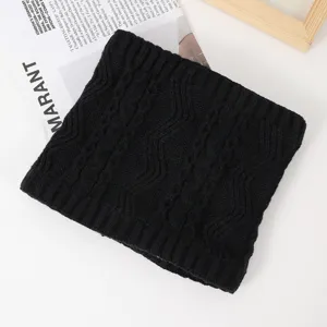 Unisex Winter Warm Fleecegefüttert Gestrickte Halsgamasche Zopfmuster Schal Outdoor Thermisch Halswärmer Mode Casual Schal