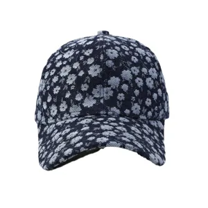 Casquette de baseball en jean à fleurs, chapeau de soleil élégant pour femme et homme.