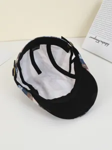 Casquette plate écossaise style britannique vue détail, doublure 100% coton pur.