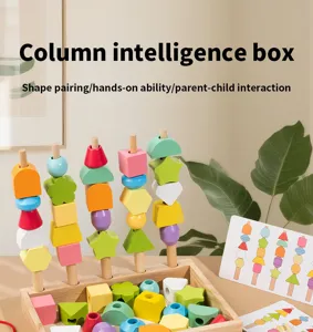 Montessori Holz Säule Intelligenz Box Form Zuordnung Sensorisches Kleinkind Spielzeug