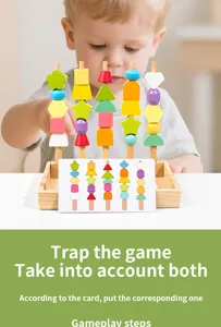 Montessori Holz Steckspiel für Kleinkinder, Form- und Farberkennung Lernspielzeug Holz.