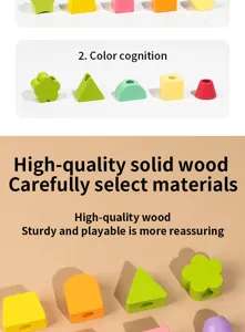 Holz Montessori Formensortierung Puzzle Bausteine Spielzeug für Kleinkinder Farb- und Lernspiel.