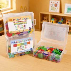 Children math counters counting sticks educational toys learning set in storage box
