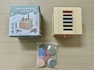 Montessori wooden color classification stick box toy for toddlers early education.