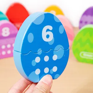 Wooden matching egg toy 3d puzzle number color cognitive montessori early education toy
