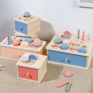Montessori Early Education Wooden Sorting Box Shape Matching Toys Color Cognitive Learning Educational Toy For Toddlers