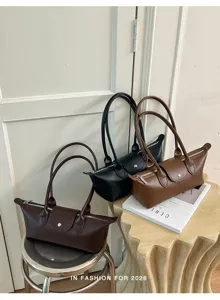 Minimalist PU leather underarm shoulder bag for women, chic and elegant daily commute style.
