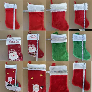 Chaussette de Noël Peluche Cheminée Suspendue Sac Cadeau Fête Décoration Maison