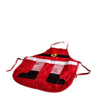 Christmas Santa Claus apron holiday kitchen cooking party festive decoration red white gift