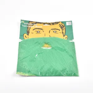 St Patricks Day gruener Kobold Bart Kostuem Zubehoer lustige Party Deko Requisite