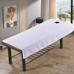 Housse de Lit de Massage Imperméable et Antihuile pour Salon de Beauté Drap de Lit avec Trou Épaissi Protecteur de Table SPA Literie en Polyester