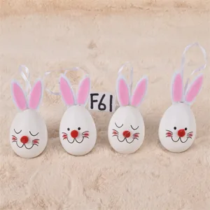 Œufs de décoration de Pâques en plastique suspendus ornements avec oreilles de lapin fête