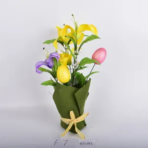 Osterhase Karottenkorb Plüschtier Filzmatte Rattan Vogelnest Tischdeko Ornamente Festliche Partygeschenke