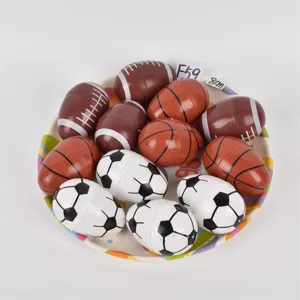Oeufs de Pâques en plastique design de sport balles coloré enfants déco DIY 8cm