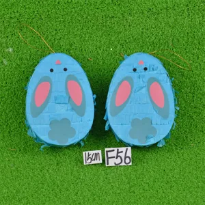 Décoration suspendue piñata œuf de pâques lapin en papier mâché fête événement 15cm