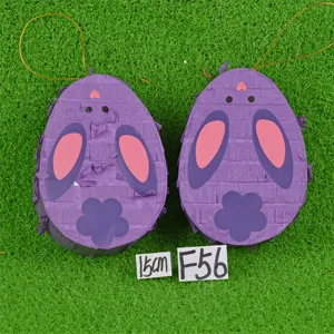 Oeuf de lapin de Paques pinata decoration pendante en papier pulp pour fete evenement