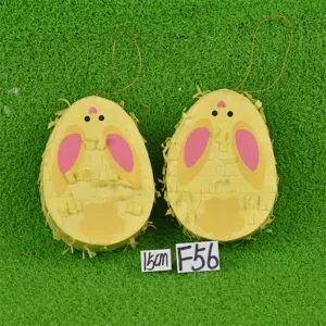 Décorations de Pâques œuf lapin en papier à suspendre ornements de fête du printemps 2pcs