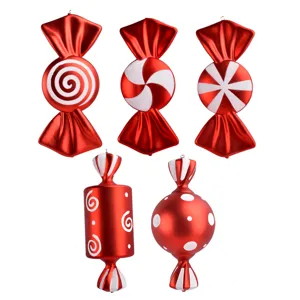 Navidad rojo blanco caramelos adornos colgantes grandes accesorios de decoración
