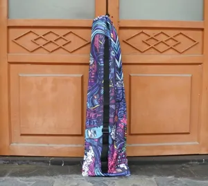 Portable freediving fins backpack waterproof long gear storage bag with colorful graffiti print