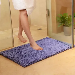 Chenille Absorberende Antislip Badmat Effen Kleur Zacht Shaggy Tapijt Voor Badkamer Woonkamer Slaapkamer Hal Vloermat
