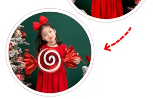 Christmas stage decoration large red candy prop PVC painted 55cm festive party display