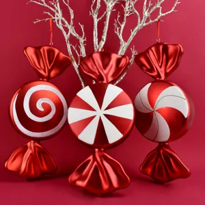 Christmas Stage Scene Layout Props Candy Pendants PVC Painted Large Candy Wedding Photography Home Holiday Party Ornament