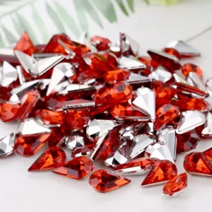 Acrylic pointed bottom teardrop rhinestones for DIY crafts jewelry decoration 8x13mm