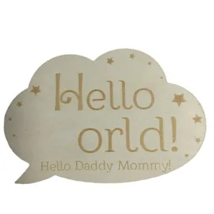 Baby milestone wooden cloud plaque newborn photography props wood birth announcement sign decor