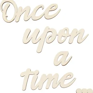 Once upon a time wooden English quote wall decor for home bedroom and living room