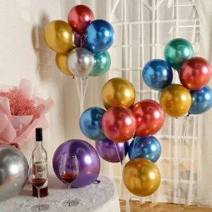 Ballons en Latex Métallique 10 Pouces Ballons Chrome Brillants Décoration Fête Anniversaire