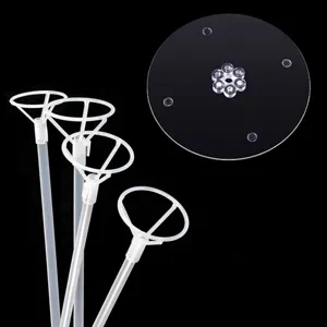 Transparent plastic balloon stick stand holder desktop table decoration kit for party birthday