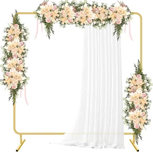 Support de Fond d'Arche de Mariage en Métal Carré Doré Cadre en Fer Kit d'Arche de Ballon pour Fête d'Anniversaire Baby Shower Décoration d'Événement