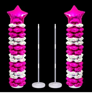 Balloon column stand kit with water base and foil balloons for wedding party detail display