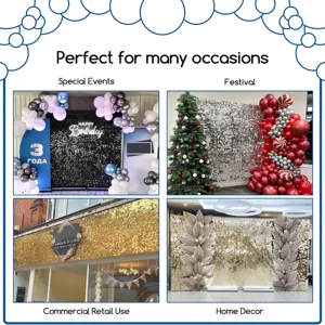 Mur de fond à sequins scintillants panneau carré pour fête mariage décoration scène détail