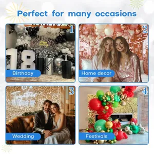 Shimmer wall backdrop panels for parties, birthdays, weddings, and home decor setups.