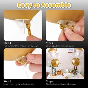 Balloon table stand assembly instruction detail image, perfect for party and wedding decoration.
