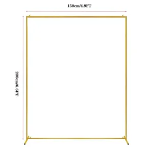 Support de fond d'arche de mariage carre dore cadre en metal detail de decoration