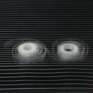Clear plastic balloon chain detail view, dual-hole balloon decorating strip roll for arches.