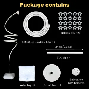 Detailed view of the 8.2ft irregular balloon arch kit components including bendable tubes and clips.