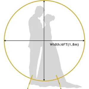 Gold Round Metal Arch Backdrop Stand for Wedding Party and Birthday Decoration 6FT Width.