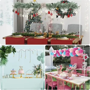 Soporte de arco de escritorio de metal ajustable para decoración de mesa de fiesta, estante versátil.