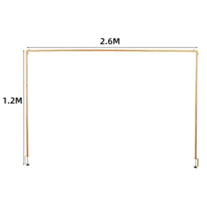 Soporte metálico de arco de mesa dorado ajustable para fiesta 2.6M ancho 1.2M altura