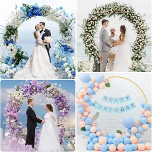 Iron round wedding arch background stand and balloon arch kit for party decorations.
