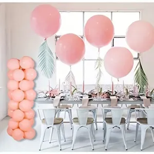 Balloon column stand set with pink party balloons for wedding birthday shower party decoration detail