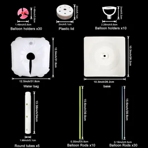 Balloon arch stand replacement parts component size diagram detail for party wedding decor.