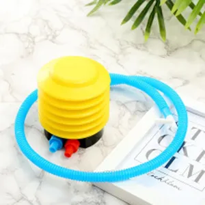 Durable plastic foot pump with flexible hose for balloons and inflatables, portable and easy to use.